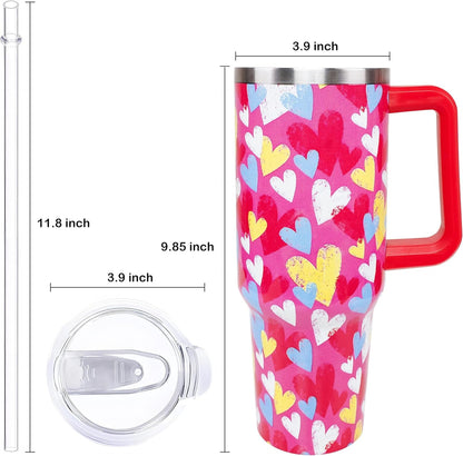 Frostbuddy™ 40oz Easter Bunny Tumbler with Handle and Straw, Rabbit Stainless Steel - Leakproof Insulated Water Bottle