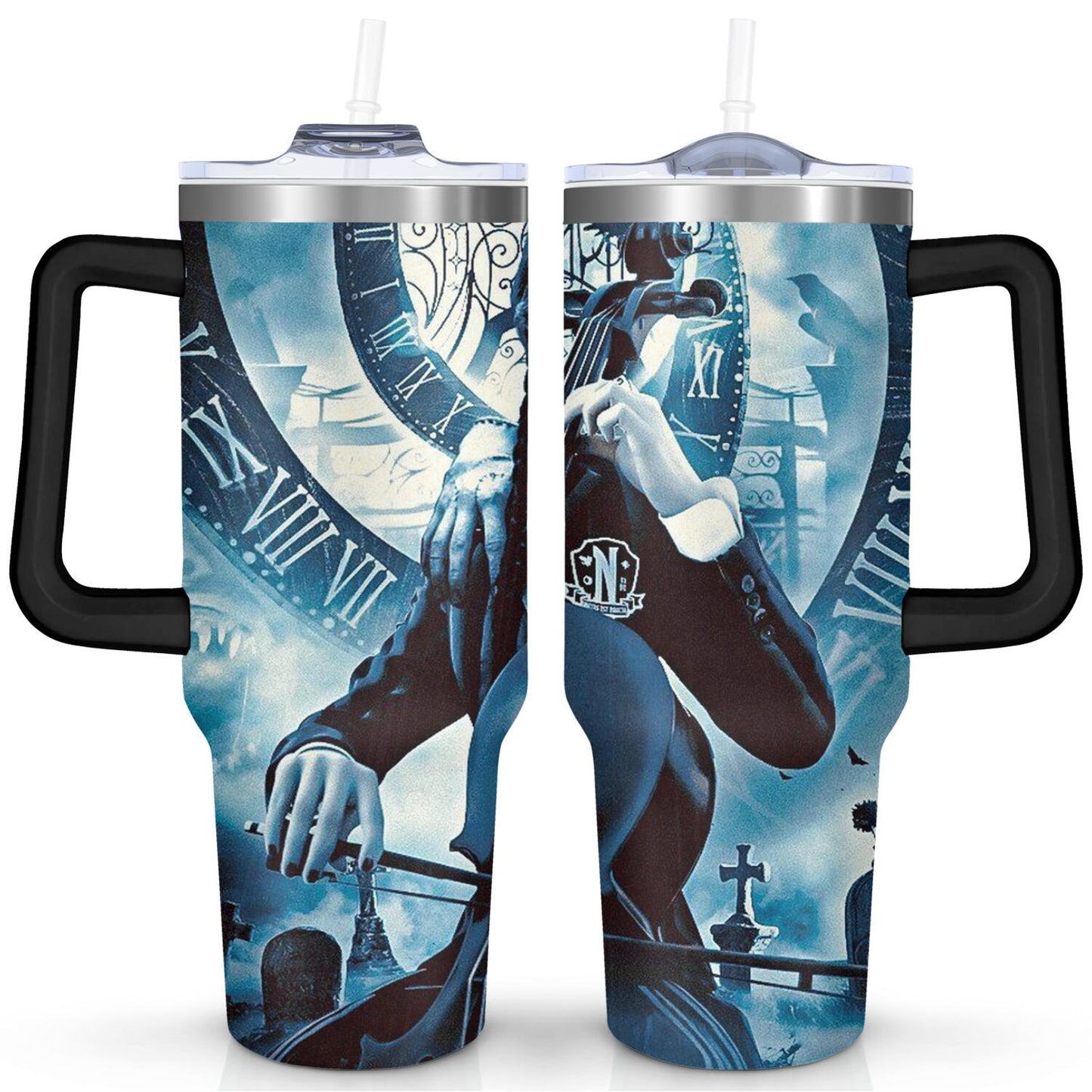 Frostbuddy™ 40oz Wednesday Girl Stainless Steel Tumbler with Lid and Straw,Wednesday Stuff - Reusable Stainless Steel Cup