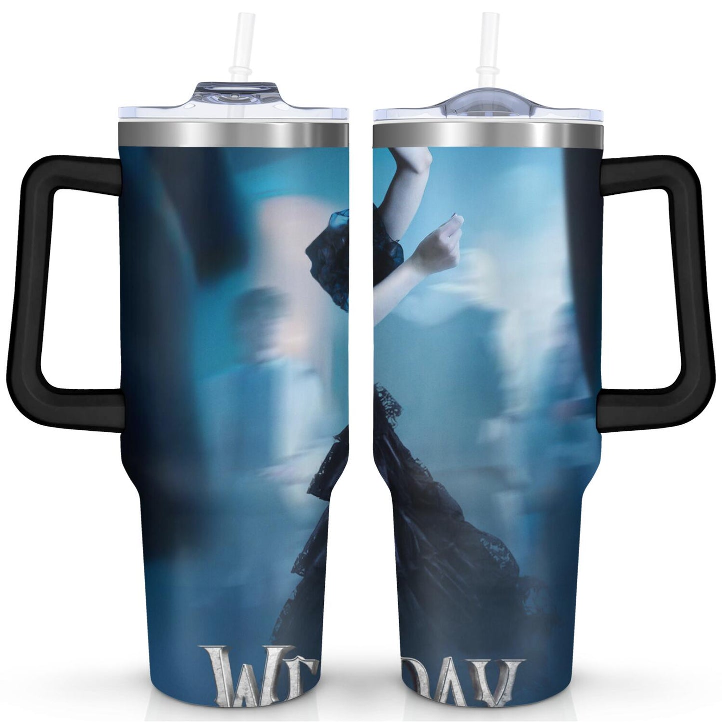 Frostbuddy™ 40oz Wednesday Girl Stainless Steel Tumbler with Lid and Straw,Wednesday Stuff - Reusable Stainless Steel Cup