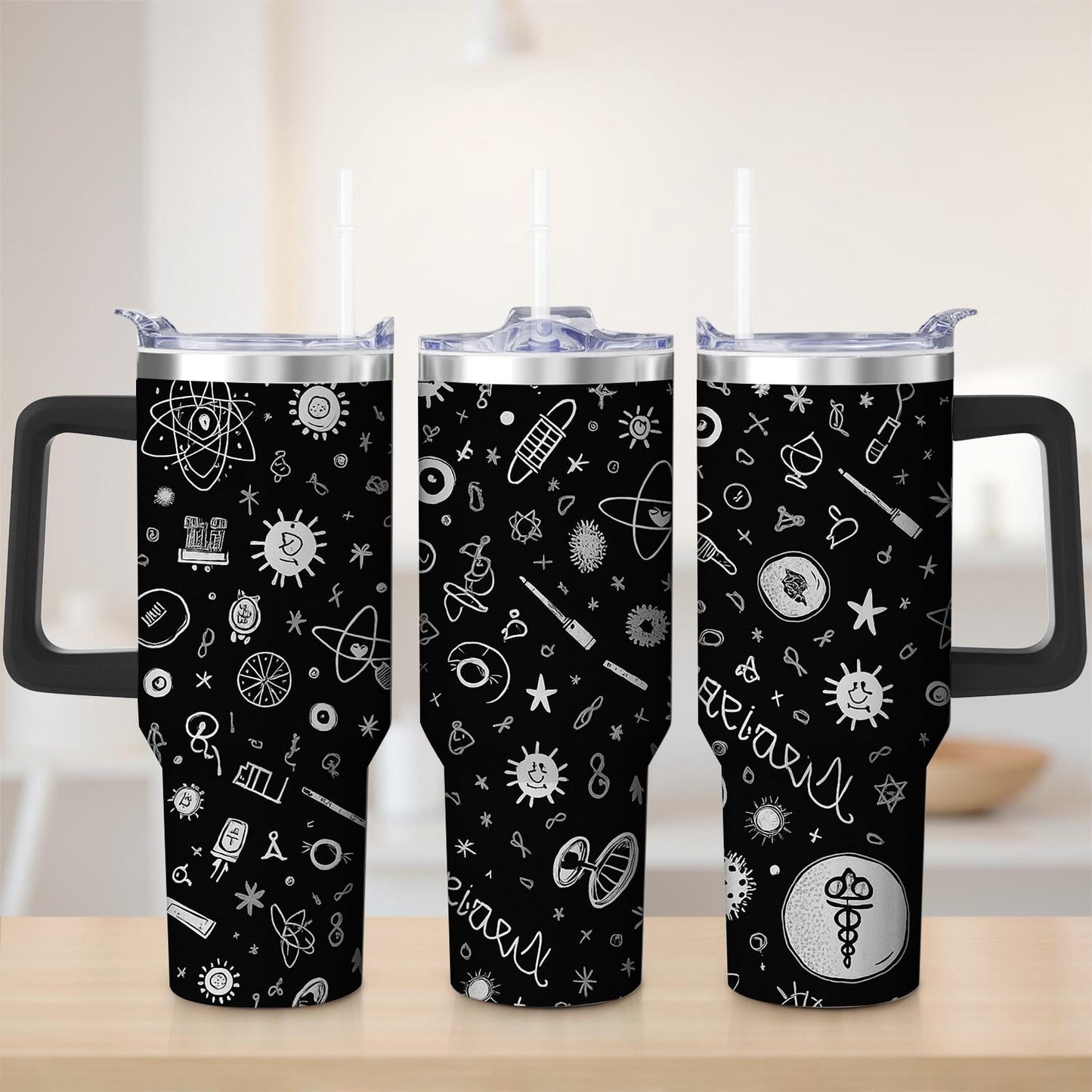 Frostbuddy™ Premium Black Space Science Stainless Steel Tumbler, 30oz - Insulated Travel Tumbler Cup