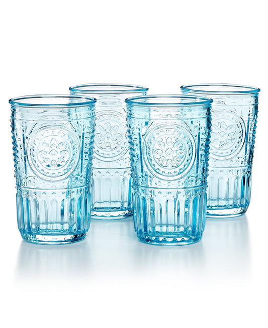 Bormioli Rocco Romantic Tumbler - 10.25 oz Light Blue , Set of 4