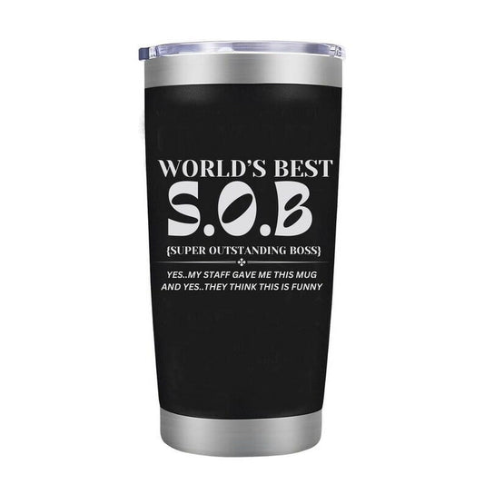 Boss Mug Tumbler, Boss Gifts for Women Men - Boss Christmas Gifts, Happy Bosses Day Gift Ideas, Worlds Best Boss Manager Appreciation Gifts for Him Her, Funny Travel Coffee Mug, 20oz