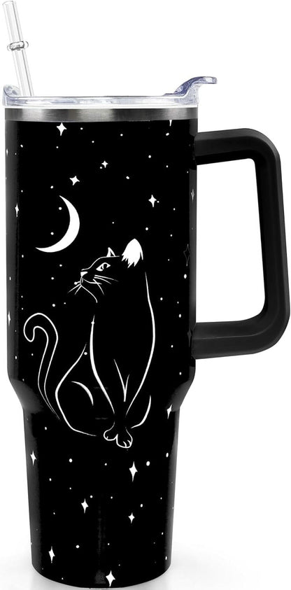 Frostbuddy™ 40oz Goth Gothic Tumbler with Handle and Straw, Stainless Steel Vacuum - Insulated Travel Tumbler Cup