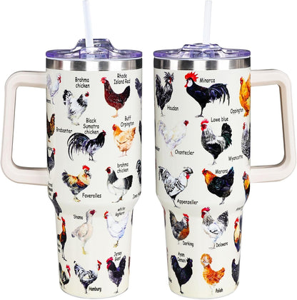 Frostbuddy™ Chicken Tumbler Cup 40 OZ, Chicken Gifts For Chicken Lovers, Chicken - Reusable Stainless Steel Cup