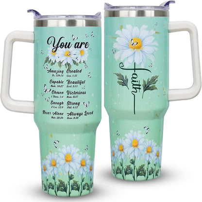 Frostbuddy™ 40oz Bee Tumbler With Handle Lid and Straw -Bee gifts - Reusable Stainless Steel Cup