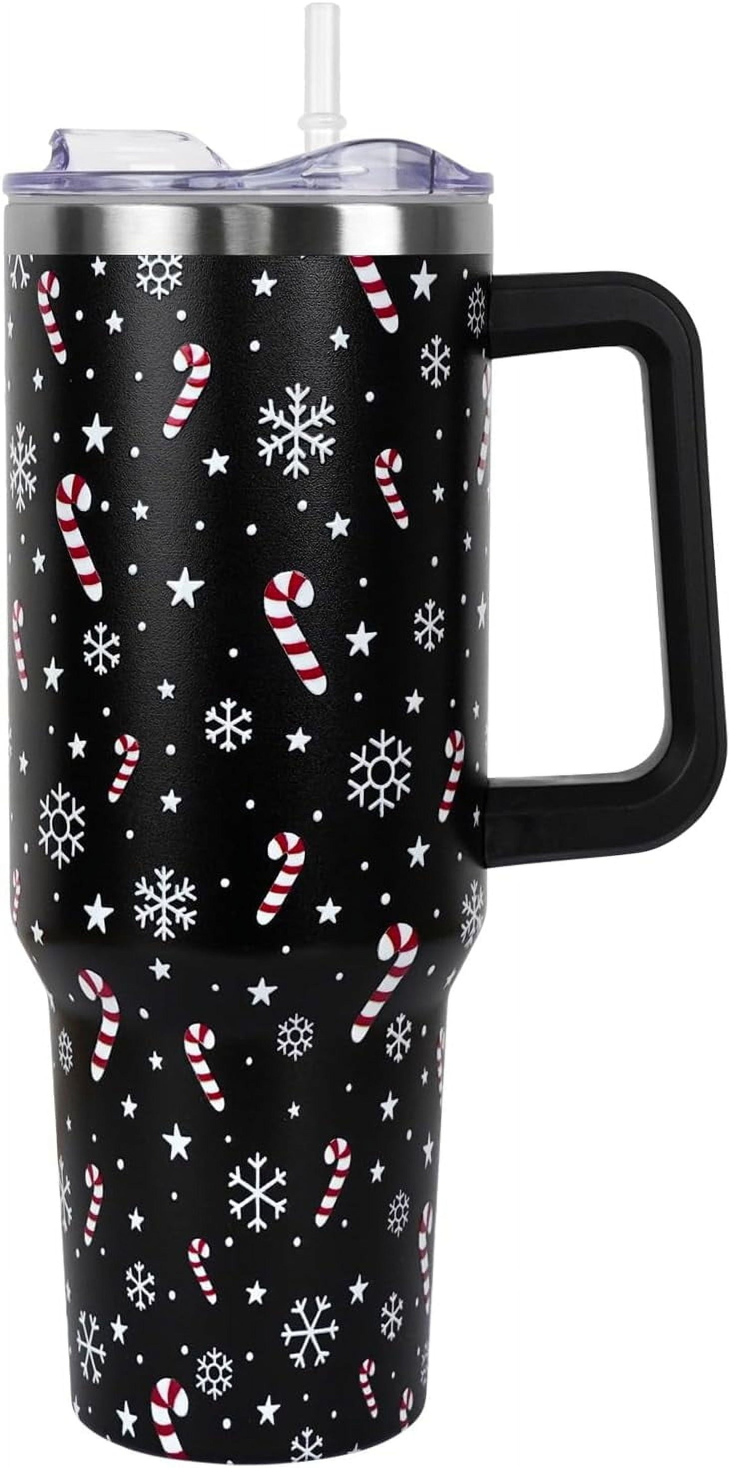 Frostbuddy™ Christmas Tumbler with Handle and Straw Lid 40 oz,Cute Christmas Gifts - Insulated Travel Tumbler Cup