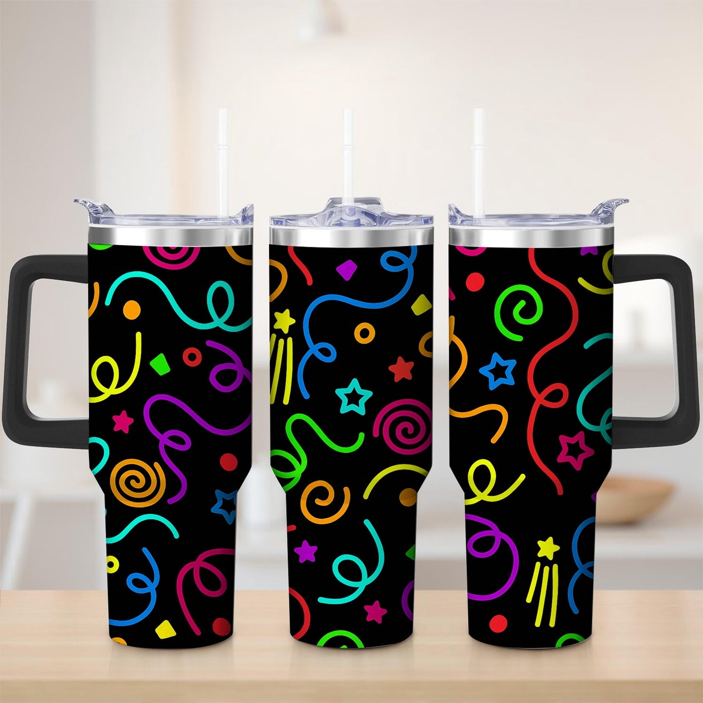Frostbuddy™ Premium Durable Colorful Confetti Stainless Steel Tumbler, 30oz - Insulated Travel Tumbler Cup