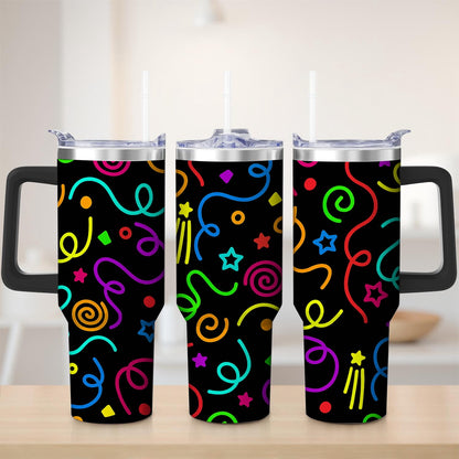 Frostbuddy™ Premium Durable Colorful Confetti Stainless Steel Tumbler, 30oz - Insulated Travel Tumbler Cup
