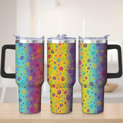 Frostbuddy™ Premium Colorful Spiral Gradient Stainless Steel Tumbler, 30oz - Insulated Travel Tumbler Cup