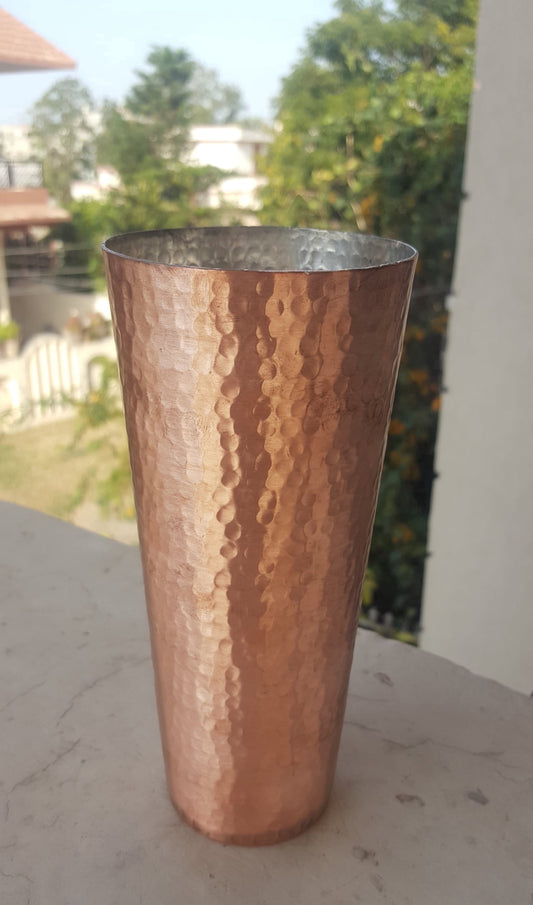 De Kulture Works Pure Solid Copper Glass Cup Tumbler, 600 ml