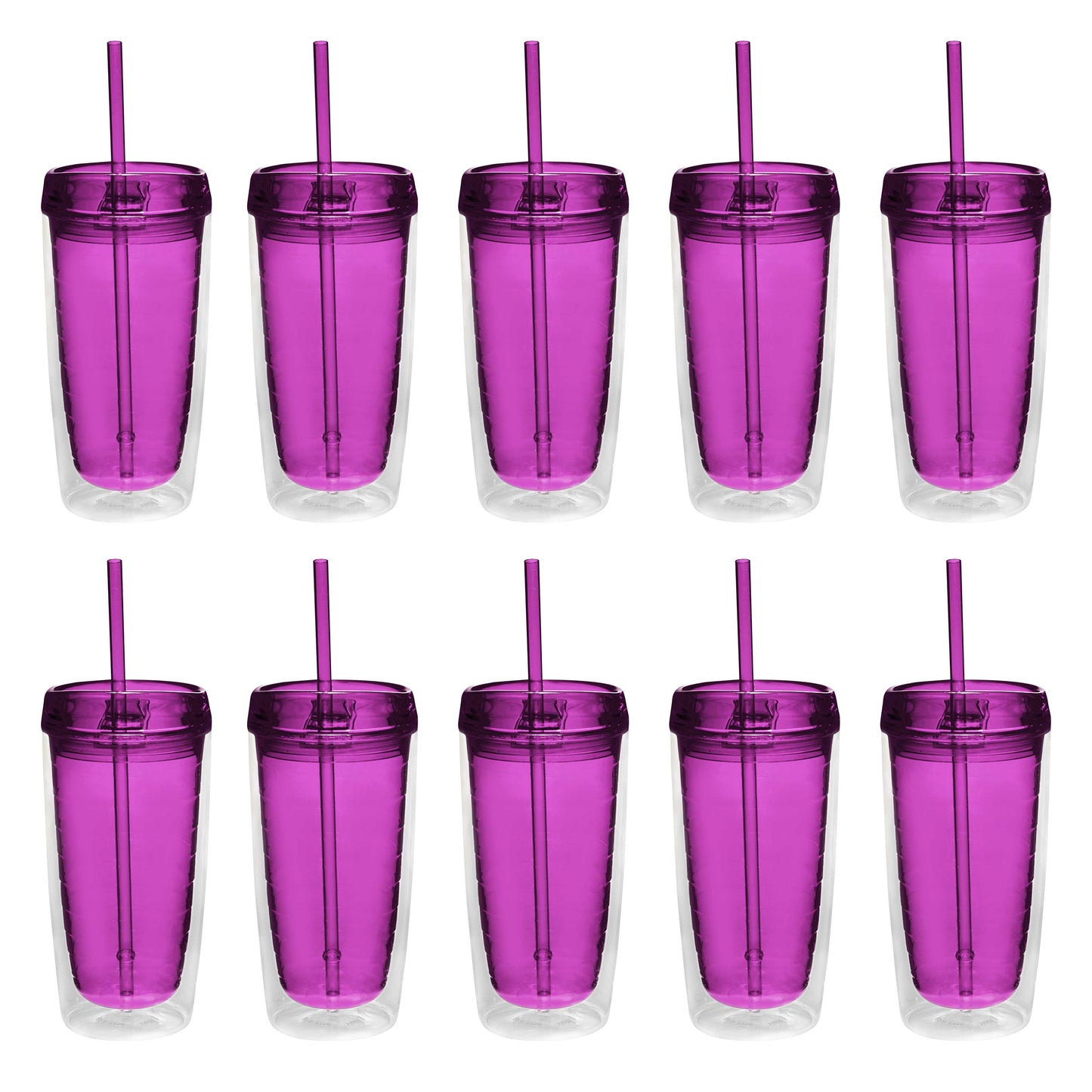 Frostbuddy™ Double Wall Acrylic Tumblers 16 oz. Set of 10, Bulk Pack - Insulated Travel Tumbler Cup