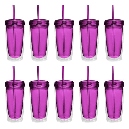 Frostbuddy™ Double Wall Acrylic Tumblers 16 oz. Set of 10, Bulk Pack - Insulated Travel Tumbler Cup