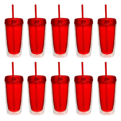 Frostbuddy™ Double Wall Acrylic Tumblers 16 oz. Set of 10, Bulk Pack - Insulated Travel Tumbler Cup