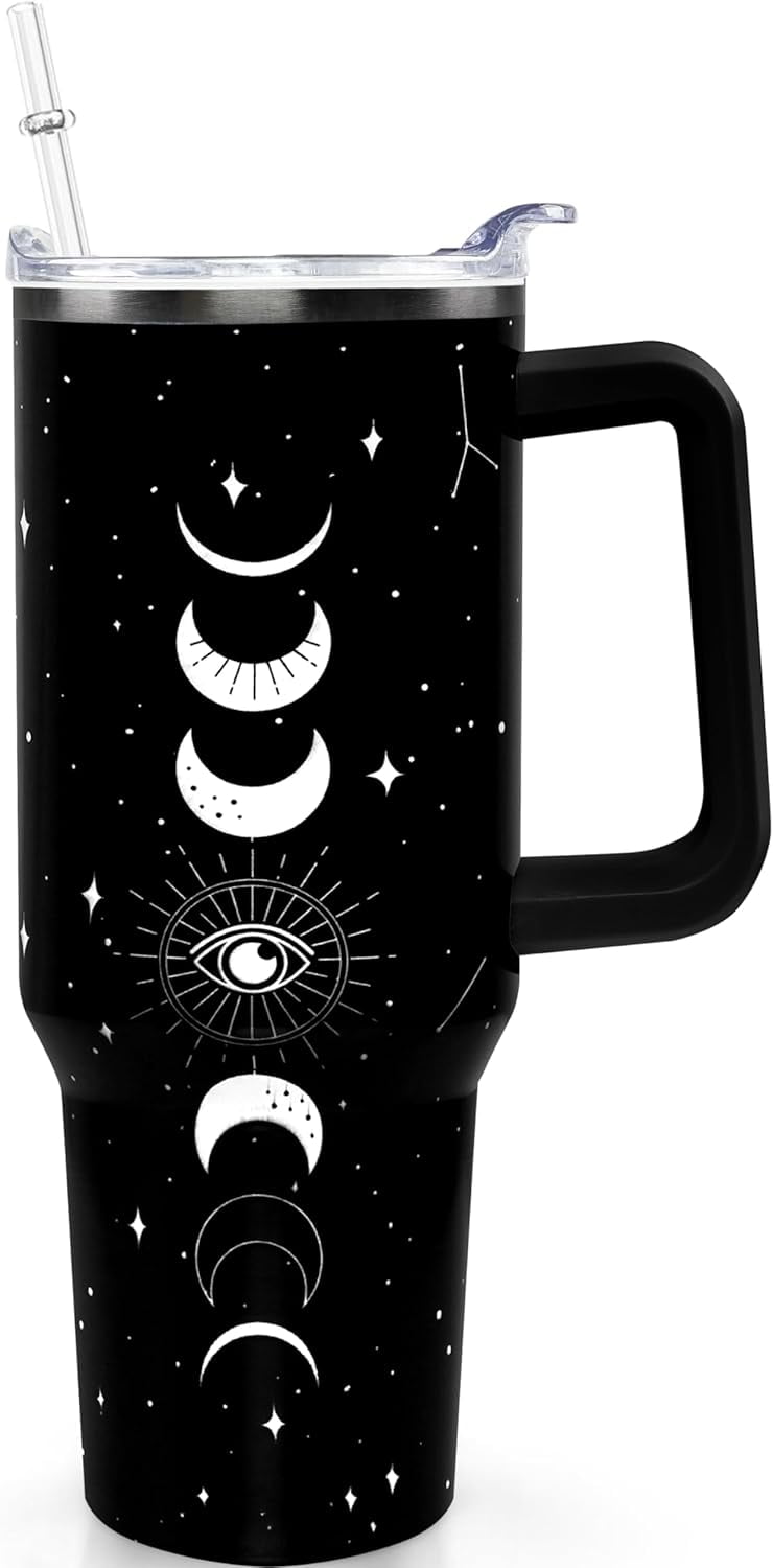 Frostbuddy™ 40oz Goth Gothic Tumbler with Handle and Straw, Stainless Steel Vacuum - Insulated Travel Tumbler Cup