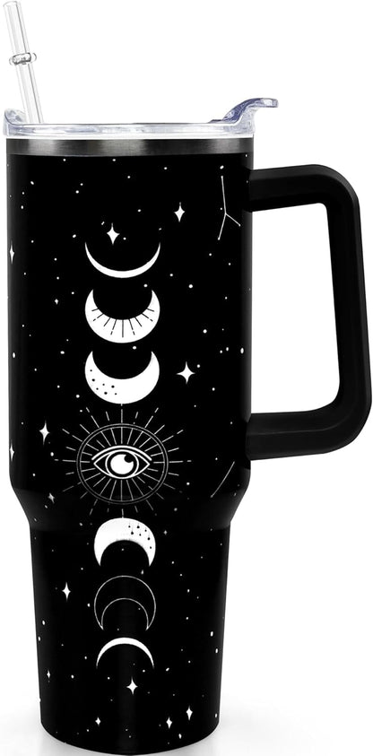 Frostbuddy™ 40oz Goth Gothic Tumbler with Handle and Straw, Stainless Steel Vacuum - Insulated Travel Tumbler Cup