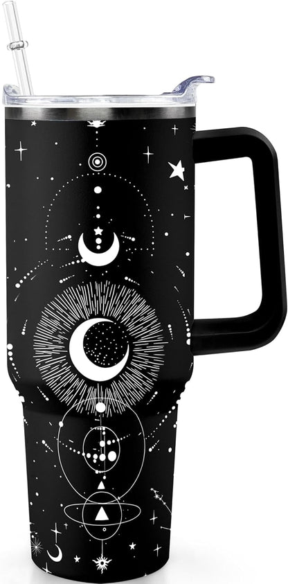 Frostbuddy™ 40oz Goth Gothic Tumbler with Handle and Straw, Stainless Steel Vacuum - Insulated Travel Tumbler Cup