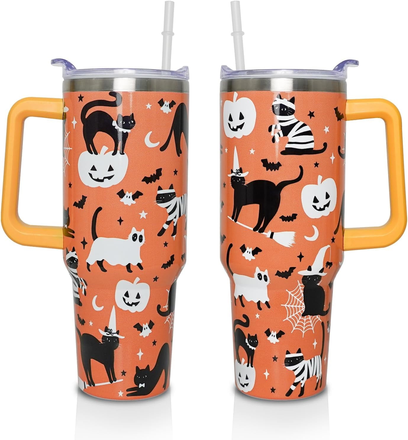 Frostbuddy™ 40 Oz Tumbler with Handle and Straw, Cute Stainless Steel Double - Reusable Stainless Steel Cup