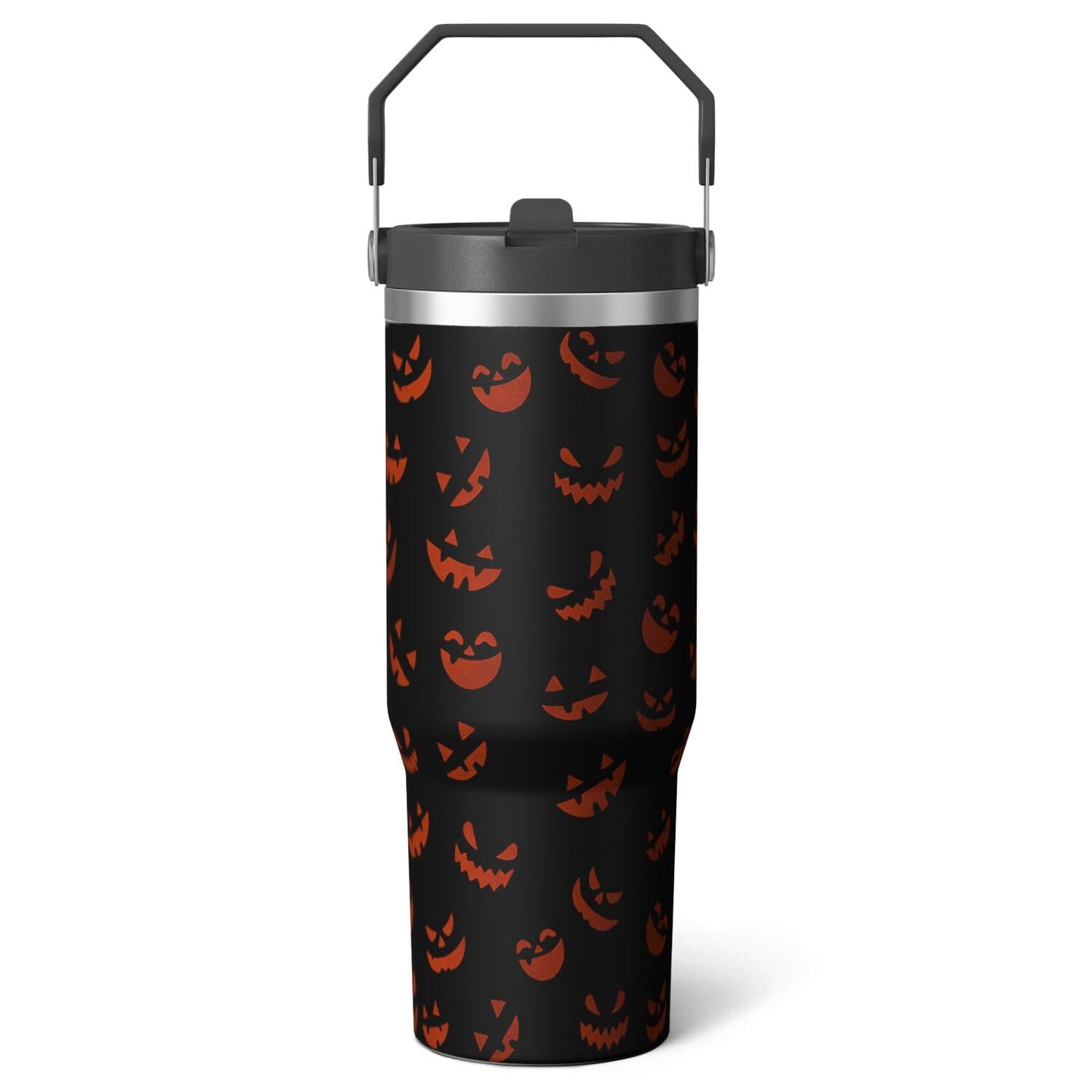 Frostbuddy™ 1pc Halloween Bat 30oz Tumbler with Straw & Handle - Insulated - Reusable Stainless Steel Cup