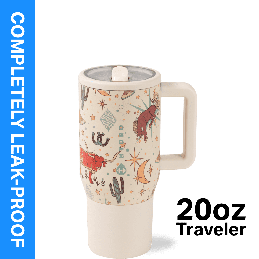Frostbuddy™ HydroJug Traveler 20 oz Water Bottle, Stainless Steel Insulated Tumbler - Leakproof Insulated Water Bottle