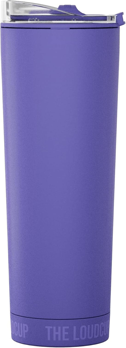 Loud Cup 23 oz Tumbler + Stadium Horn with Slide-Close Lid (Royal Purple) - Double-WallCup Reusable Water Bottle Coffee Travel Mug - Worlds Loudest Cup for Game Day