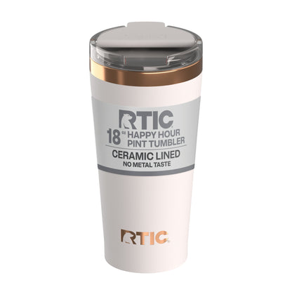 Frostbuddy™ 18 oz Ceramic Lined Insulated Happy Hour Pint Tumbler, Leak - Insulated Travel Tumbler Cup