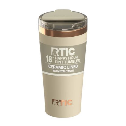 Frostbuddy™ 18 oz Ceramic Lined Insulated Happy Hour Pint Tumbler, Leak - Insulated Travel Tumbler Cup