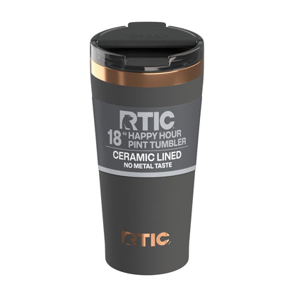 Frostbuddy™ 18 oz Ceramic Lined Insulated Happy Hour Pint Tumbler, Leak - Insulated Travel Tumbler Cup