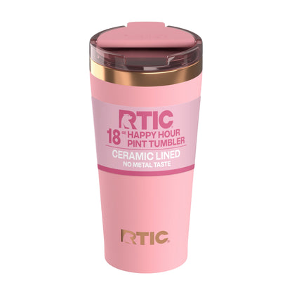 Frostbuddy™ 18 oz Ceramic Lined Insulated Happy Hour Pint Tumbler, Leak - Insulated Travel Tumbler Cup