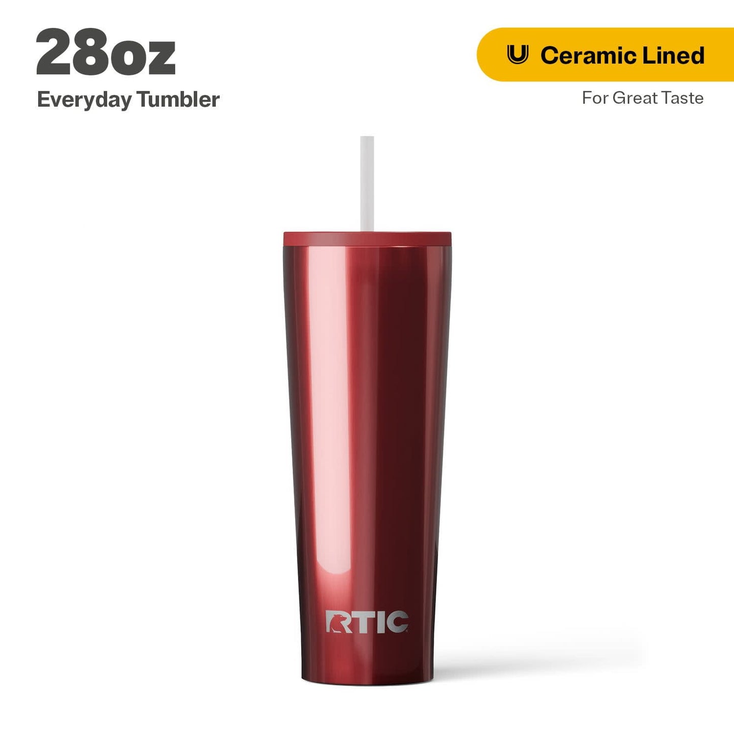 Frostbuddy™ 28 oz Ceramic Lined Everyday Tumbler, Spill-Resistant Straw Lid, Marine - Insulated Travel Tumbler Cup