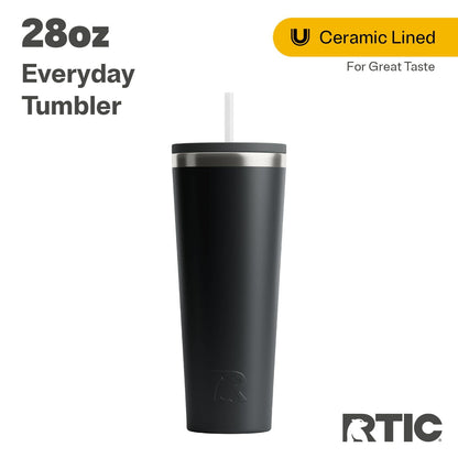 Frostbuddy™ 28 oz Ceramic Lined Everyday Tumbler, Spill-Resistant Straw Lid, Plum - Insulated Travel Tumbler Cup