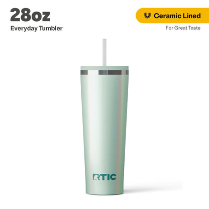 Frostbuddy™ 28 oz Ceramic Lined Everyday Tumbler, Spill-Resistant Straw Lid, Plum - Insulated Travel Tumbler Cup