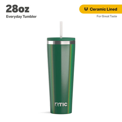 Frostbuddy™ 28 oz Ceramic Lined Everyday Tumbler, Spill-Resistant Straw Lid, Marine - Insulated Travel Tumbler Cup