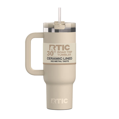 Frostbuddy™ 30 oz Ceramic Lined Road Trip Tumbler with Handle - Insulated Travel Tumbler Cup