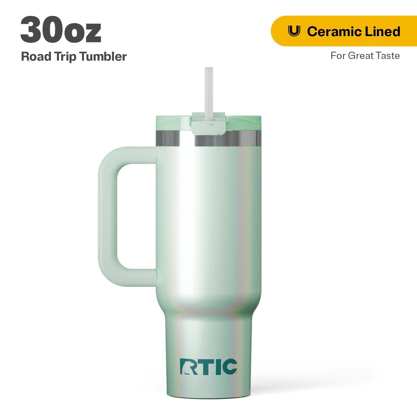Frostbuddy™ 30 oz Ceramic Lined Road Trip Tumbler with Handle - Insulated Travel Tumbler Cup
