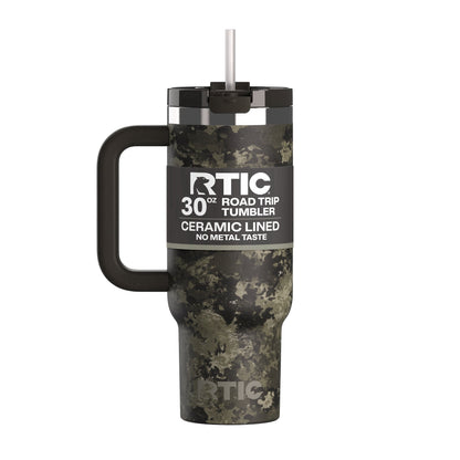 Frostbuddy™ 30 oz Ceramic Lined Road Trip Tumbler with Handle - Insulated Travel Tumbler Cup