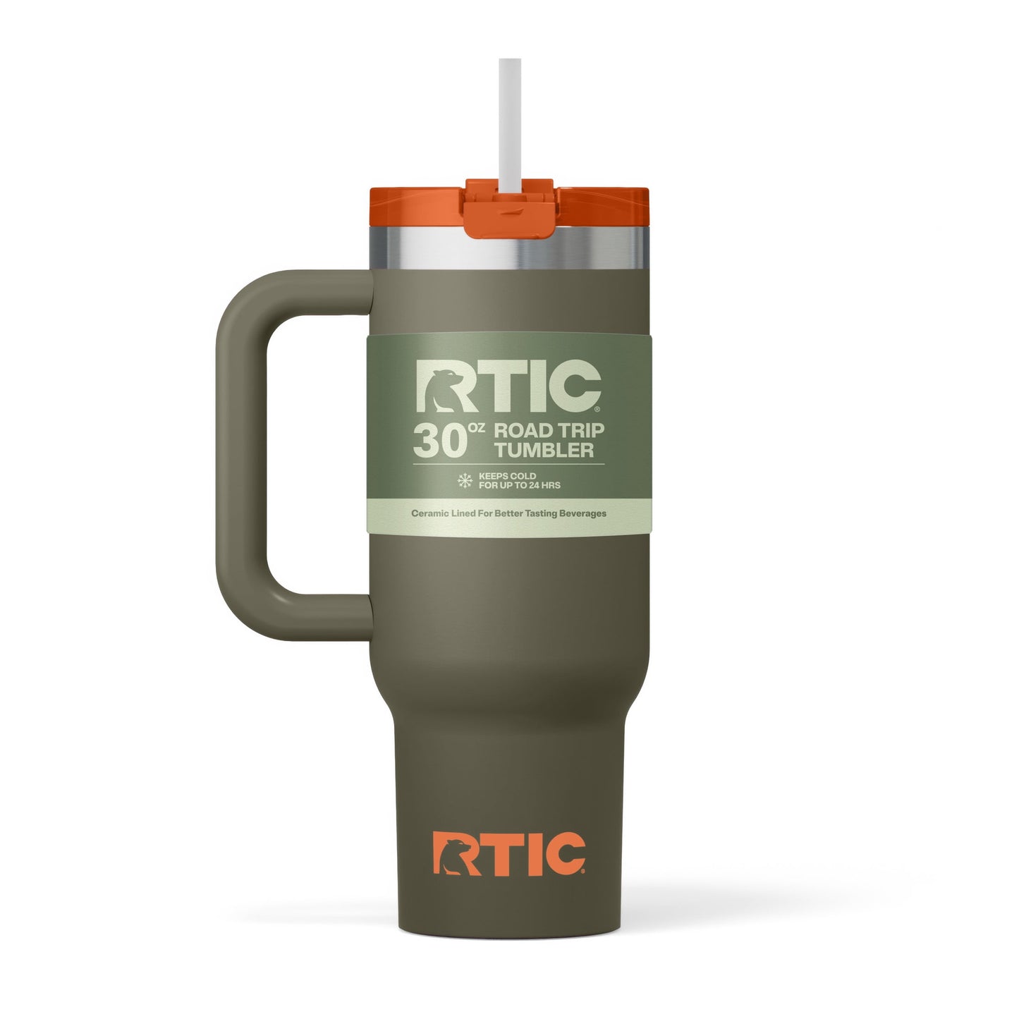 Frostbuddy™ 30 oz Ceramic Lined Road Trip Tumbler with Handle - Insulated Travel Tumbler Cup