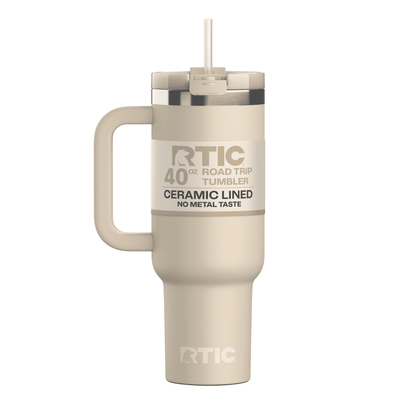 Frostbuddy™ 40 oz Ceramic Lined Road Trip Tumbler with Handle - Insulated Travel Tumbler Cup
