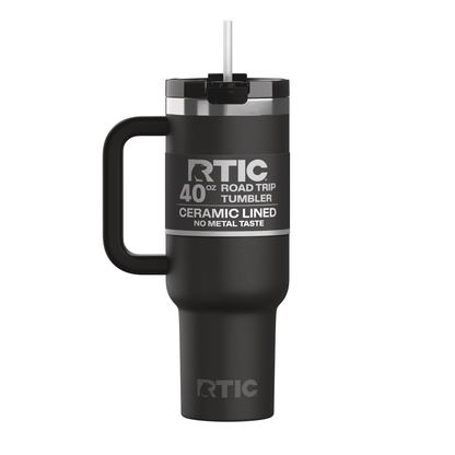 Frostbuddy™ 40 oz Ceramic Lined Road Trip Tumbler with Handle - Insulated Travel Tumbler Cup