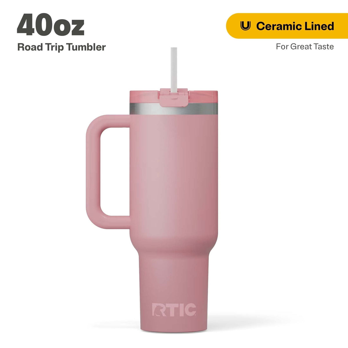 Frostbuddy™ 40 oz Ceramic Lined Road Trip Tumbler with Handle - Insulated Travel Tumbler Cup