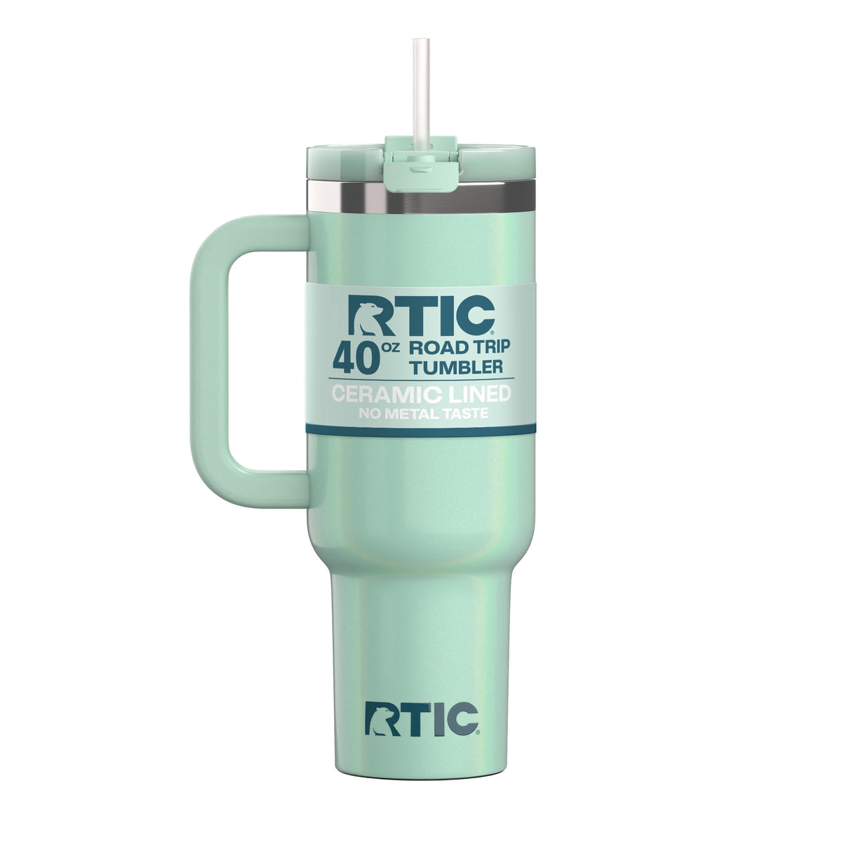 Frostbuddy™ 40 oz Ceramic Lined Road Trip Tumbler with Handle - Insulated Travel Tumbler Cup