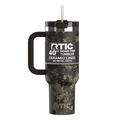 Frostbuddy™ 40 oz Ceramic Lined Road Trip Tumbler with Handle - Insulated Travel Tumbler Cup