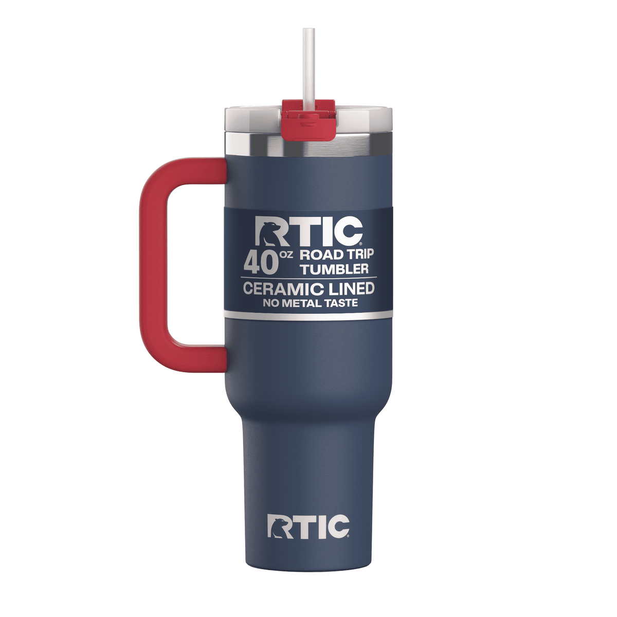 Frostbuddy™ 40 oz Ceramic Lined Road Trip Tumbler with Handle - Insulated Travel Tumbler Cup