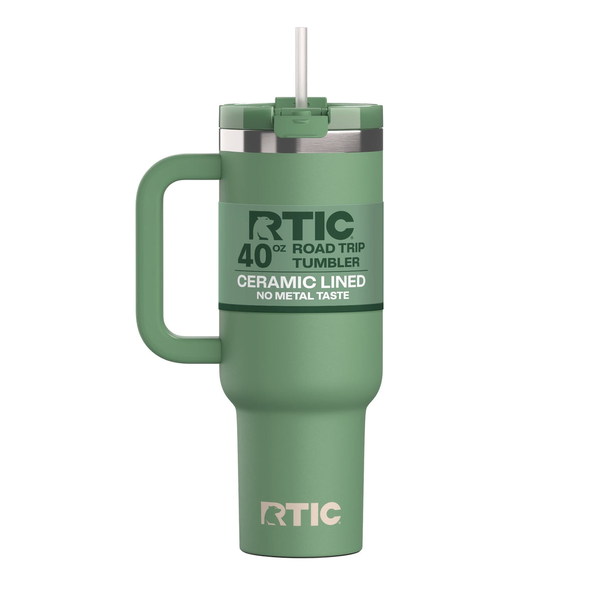 Frostbuddy™ 40 oz Ceramic Lined Road Trip Tumbler with Handle - Insulated Travel Tumbler Cup