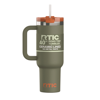 Frostbuddy™ 40 oz Ceramic Lined Road Trip Tumbler with Handle - Insulated Travel Tumbler Cup