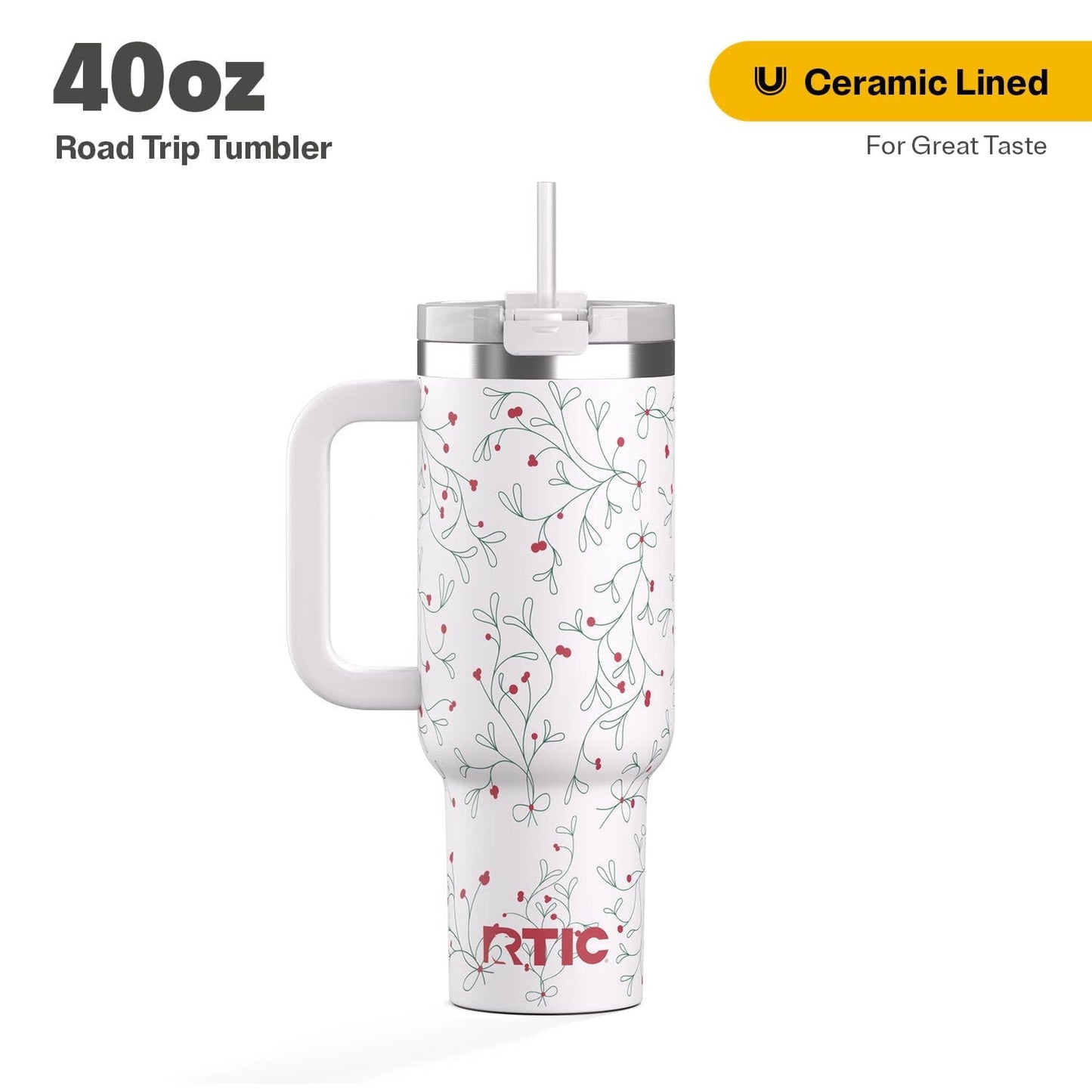 Frostbuddy™ 40 oz Ceramic Lined Road Trip Tumbler, Leak-Resistant Straw Lid - Insulated Travel Tumbler Cup