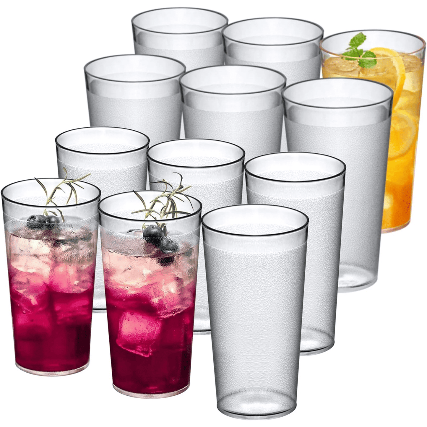 Frostbuddy™ Ruseen 12 Piece Unbreakable Plastic Tumblers Drinkware Bpa Free Reusable Plastic - Insulated Travel Tumbler Cup