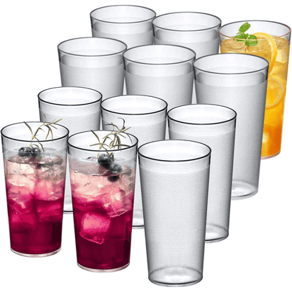 Frostbuddy™ Ruseen 12 Piece Unbreakable Plastic Tumblers Drinkware Bpa Free Reusable Plastic - Insulated Travel Tumbler Cup