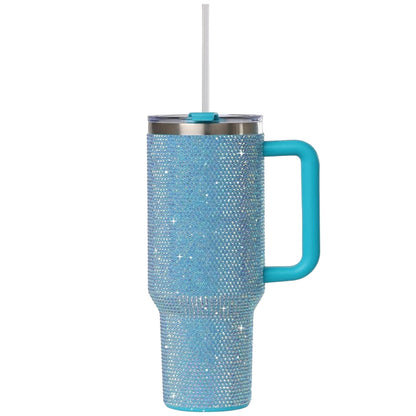 Frostbuddy™ STP GOODS Stainless Steel Rhinestone Insulated Tumbler with Handle Lid - Insulated Travel Tumbler Cup