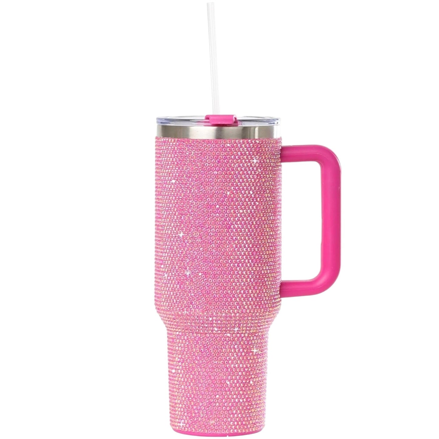 Frostbuddy™ STP GOODS Stainless Steel Rhinestone Insulated Tumbler with Handle Lid - Insulated Travel Tumbler Cup