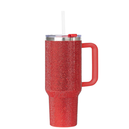 Frostbuddy™ STP GOODS Stainless Steel Rhinestone Insulated Tumbler with Handle Lid - Insulated Travel Tumbler Cup